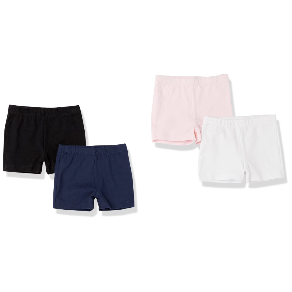 The Children's Place baby girls And Toddler Cartwheel Shorts Black/Shell/Tidal/White 4 Pack 5T US