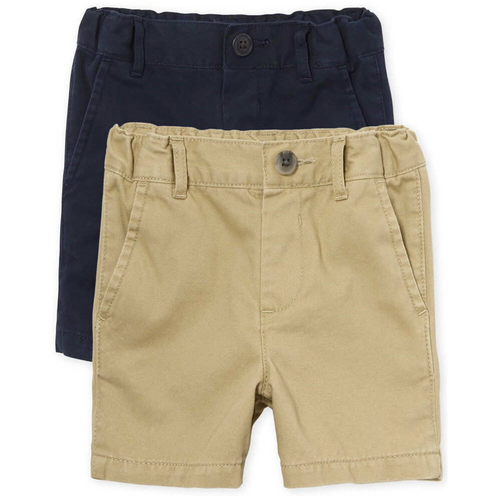 The Children's Place Babyjongens The Children's Place En Peuter Stretch Chinoshort Vlas/Nieuw Marineblauw 6-9 Maanden Vs-image