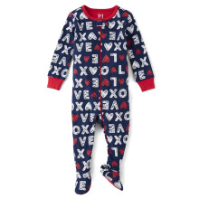 The Children's Place Baby-Schlafanzug fr Jungen und Kleinkinder, langrmlig, 100 % Baumwolle, Reiverschluss vorne, einteilig, mit Fen, Marine