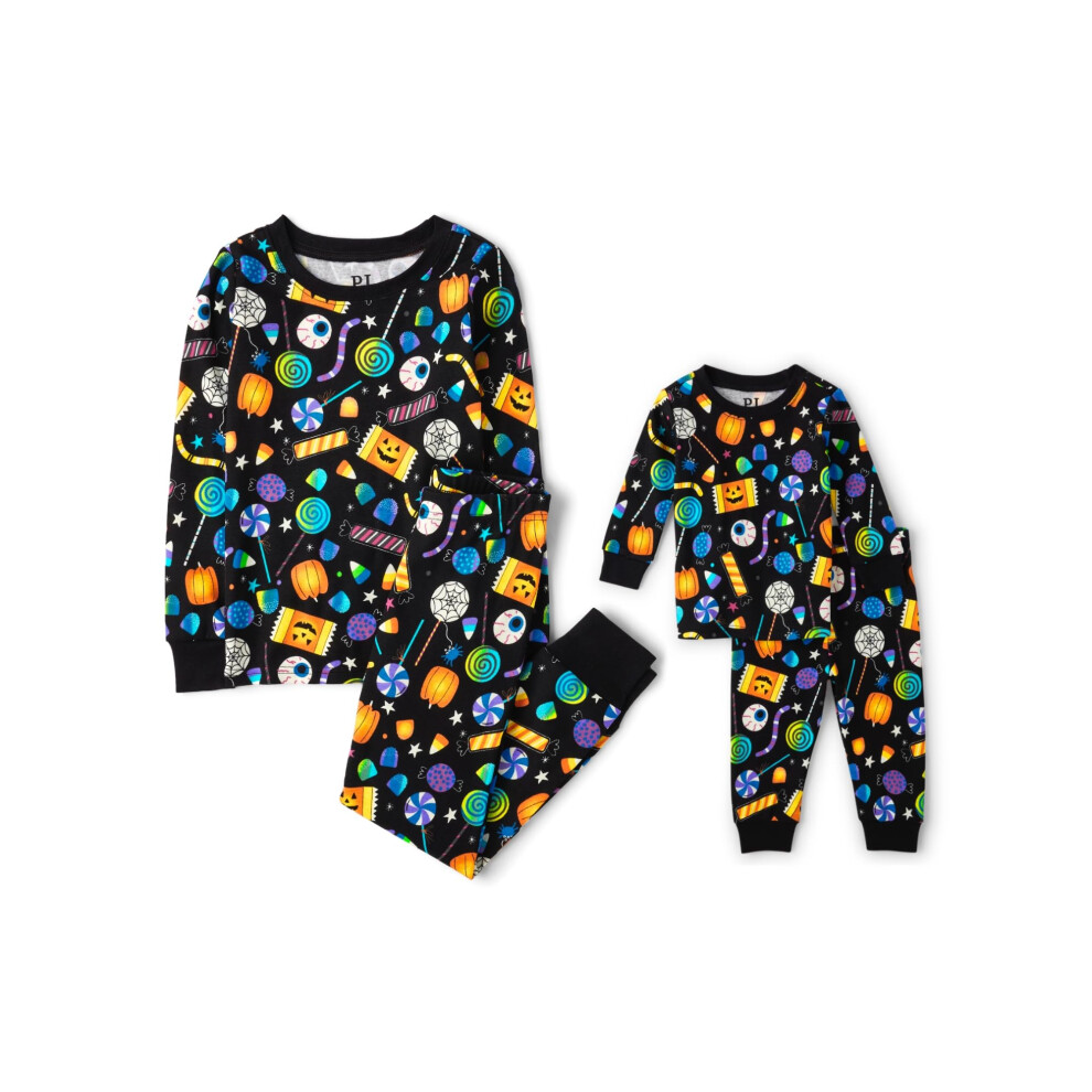 Il Posto Per Bambini Unisex Baby E Bambini Fratelli Abbinati Per Le Vacanze Set Cotone Allover Halloween Caramelle 8-image
