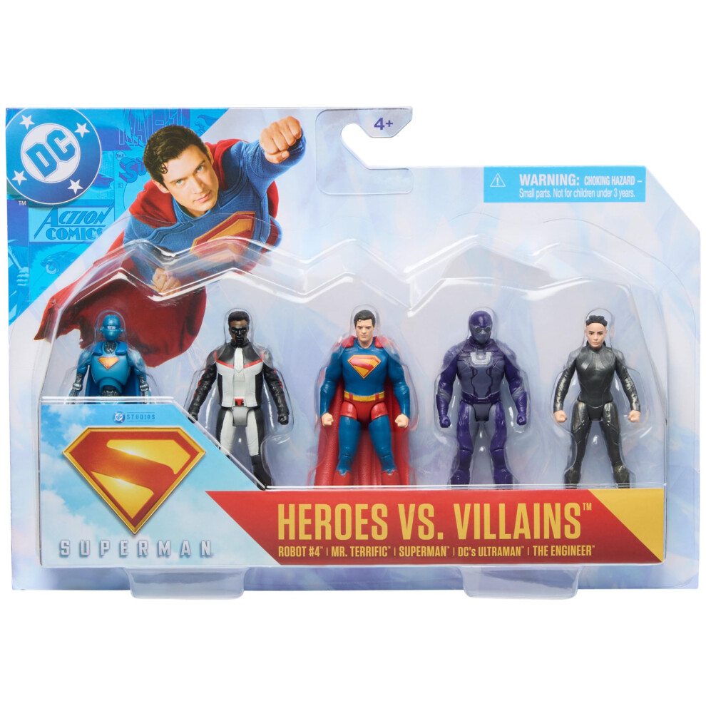 Dc Comics Superman Heroes Vs. Villains 5-Pack 3-Inch Action Figure Stylized Superhero Figures With Dynamic Poses And Battle Ready Armor Kids Toys
