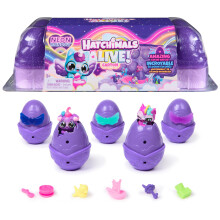 Hatchimals Alive Neon Rainbow ?ggekartonleget?j med 5 minifigurer i farve Viser ?g og 11 tilbeh?r Leget?j til b?rn til piger og drenge fra 3 ?r o