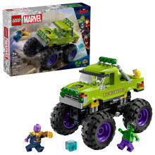 LEGO Marvel The Hulk Truck vs. Thanos - Monster Truck bouwspeelgoed voor kinderen vanaf 7 jaar - Inclusief Hulk en Thanos speelgoedminifiguren -