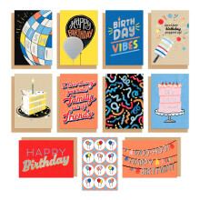 American Greetings 10-Count Birthday Card -paketti kirjekuorineen