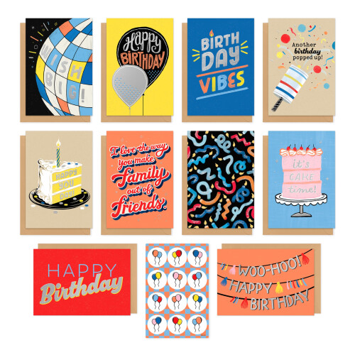 American Greetings 10-Count Birthday Card Bundle with Envelopes
