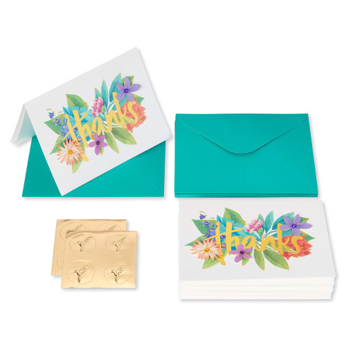 Papyrus takkekort med konvolutter Botanisk blomster (8-Count) 1