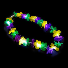 Mardi Gras Light Up Leis - 12 kukkaketjun sarja - Mardi Gras -juhlatarvikkeet