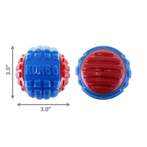 KONG KONG CoreStrength Rattlez Bal Hondenspeelgoed Blauw/Rood, Groot 2