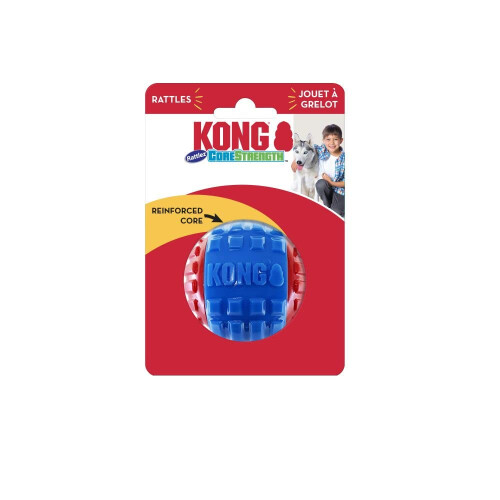KONG KONG CoreStrength Rattlez Bal Hondenspeelgoed Blauw/Rood, Groot 1