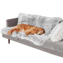 Furhaven Waterproof Throw Blanket for Dogs & Indoor Cats Washable - Shaggy Plush Calming Long Faux Fur & Velvet Dog Blanket - Mist Gray Extra Large/