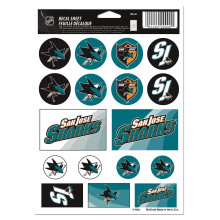 Wincraft NHL San Jose Sharks Vinyl Sticker Vel 5"" x 7""""