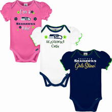 Gerber Baby Meisjes NFL 3-Pack Korte Mouw Romper, Teamkleur, 18 Maanden