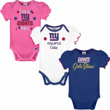 Gerber Baby Meisjes NFL 3-Pack Korte Mouwen Romper, Teamkleur, 18 Maanden
