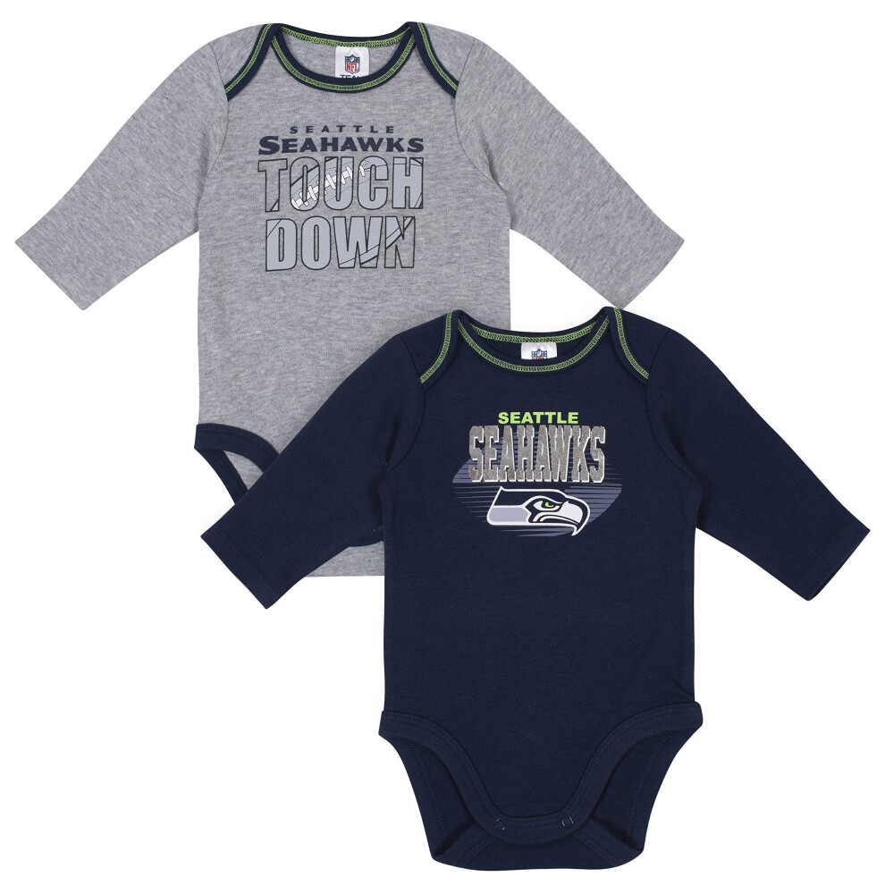 Gerber Unisex Baby NFL (Pack of 2) Long Sleeve Onesie Bodysuit  Team Color  18 Months