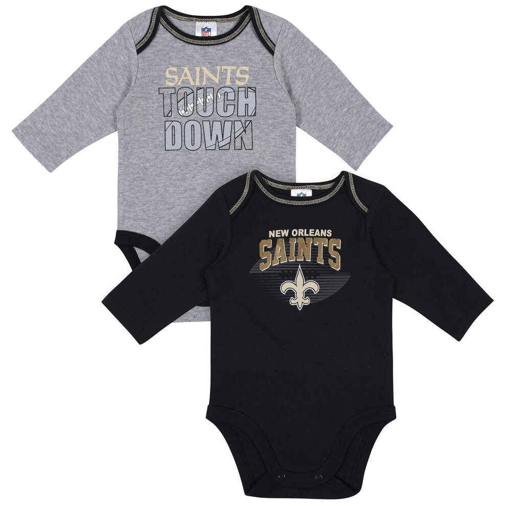 Gerber Unisex Baby NFL 2 Pack Long Sleeve Onesie Bodysuit  Team Color  0-3 Months