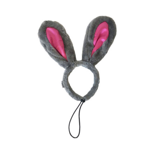 Midlee Easter Bunny Grey & Pink Rabbit ?rer til store hunde Pandeb?nd med hale 2
