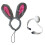 Midlee Easter Bunny Grey & Pink Rabbit ?rer til store hunde Pandeb?nd med hale 2