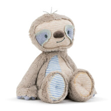 DEMDACO Blauwe Gestreepte Oddball Luiaard 33 cm Pluche Kinderspeelgoed