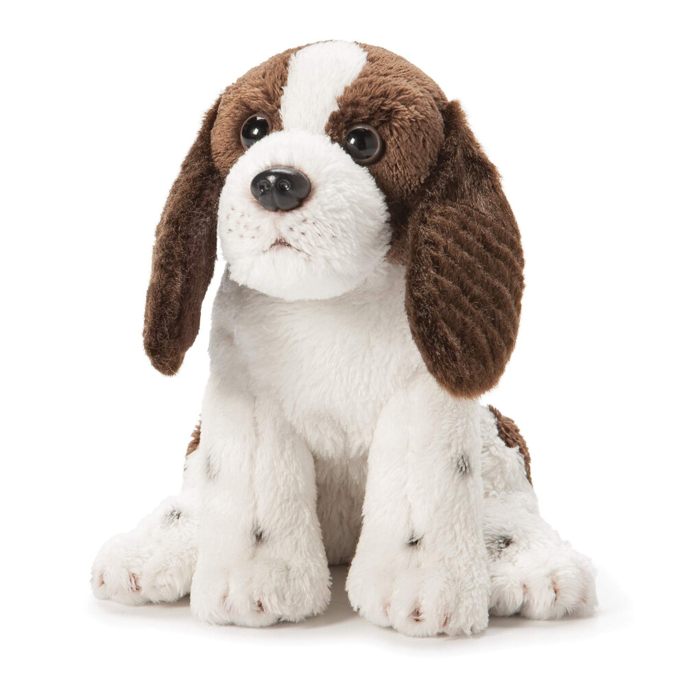 Demdaco Springer Spaniel en peluche Film de pouf de pouf de figurine marron et blanc 6 pouces