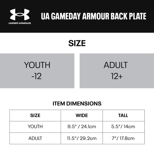Under Armour Gameday Armour Backplate Black OSFM 1