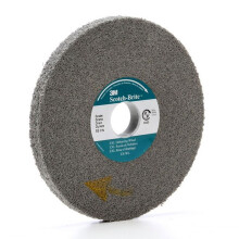 3M Scotch-Brite XL-WL Convolute Silicon Carbide Hard Deburring Wheel - Fine Grade - Arbor Attachment - 6 in Diameter - 1 in Center Hole - 1/2 in