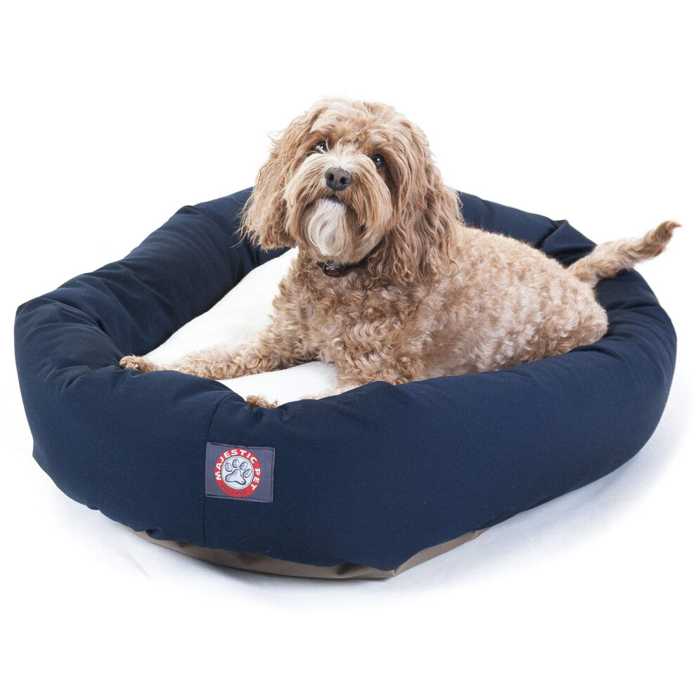 Majestic Pet 32 Zoll Beruhigendes Hundebett Aus Poly-Baumwolle, Sherpa, Waschbar, 32 X 18 X 8 Zoll Gem Tliches, Weiches, Rundes Donut-Hundebett-image