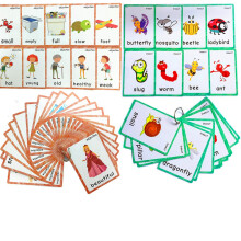 S?t med adjektiv og antonym og insektkort til sm?b?rn |B?rn l?rer flashkort og Montessori lommekort leget?j | Perfekt til Pre-K Decor Baggrundsv?