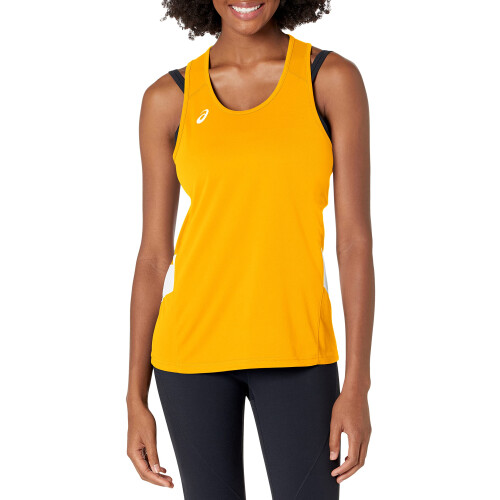 Asics ASICS Dames Team Sweep Singlet, Goud/Wit, X-Small
