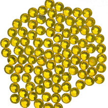 3000 Pieces Hot Fix Glass Flatback Rhinestones HotFix Round Crystal Gems (Citrine SS10)