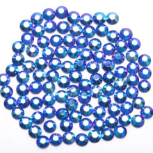1500 Pieces Hot Fix Glass Flatback Rhinestones HotFix Round Crystal Gems (Sapphire AB SS16)