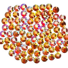 3000 Pieces Hot Fix Glass Flatback Rhinestones HotFix Round Crystal Gems (Golden Sun SS10)