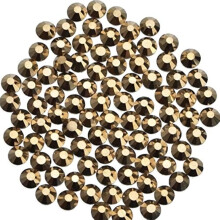 3000 kappaletta Hot Fix Glass Flatback strassit HotFix Round Crystal Gems (Mine Gold SS10)