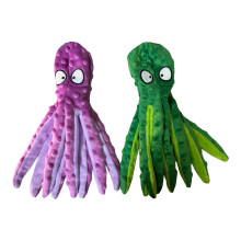 WISHSTORE Squeaky Octopus Hundeleget?j - uden fyld Crinkle Plys Hundeleget?j - Pakke med 2 (lilla og gr?n)