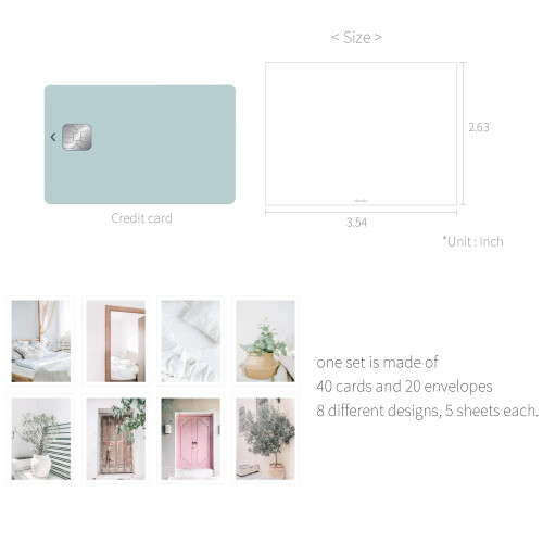 Monolike Message Break time ver.2 card - mix 40 mini Single cards  20 envelopes package 2