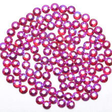 3000 Pieces Hot Fix Glass Flatback Rhinestones HotFix Round Crystal Gems (Red AB  SS10)