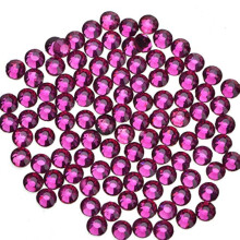 1000 kappaletta Hot Fix Glass Flatback strassikiviä HotFix Round Crystal Gems (Fuchsia SS20)