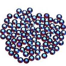 1000 kappaletta Hot Fix Glass -tasakantaisia ??strassikiviä HotFix pyöreitä kristallihelmiä (Amethyst AB SS20)