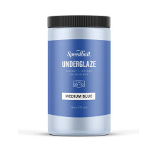 Speedball Underglaze Medium Blue 16 Ounce Jar - Made in USA - Lead-Free Color for Pottery and Ceramics - Wide Firing Range Cone 05-10 - Food Sa
