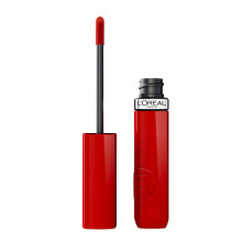 L'Oreal Paris Ufejlbarlig Lac Resistance Liquid Lipstick 16HR Langvarig Lip Makeup med laklignende glans og Zero Transfer 415 Red Bisou