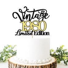 Migeaks vintage 1980 limited edition kage topper-45 ?rs f?dselsdag tillykke med f?dselsdagen kage topper m?nd og kvinder cheer 45 ?r gammel h?ndl