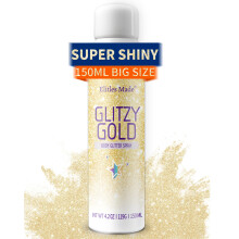 Body Glitte Spray 150 ml Gold-Glitzerspray fr Haar und Krper, lang anhaltendes und schnelltrocknendes Glitzer-Haarspray fr Kinder, Frauen, Kr