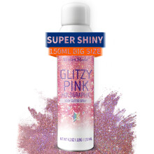 Body Glitter Spray 150ML Pink Glitter Spray fr hr och kropp Lngvarig och snabbtorkande holografisk glitter hrspray fr barn Kvinnor Body Shim