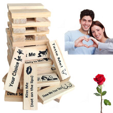 Volwassenen Blokken Torenspel voor koppels Houten stapelbord Valentijnsnacht Dating Lovers Game Gifts