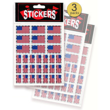 US Flag Stickers - 90 America Stickers Small American Flag Sticker Sheets USA Flag Sticker Prism Set of 3 Sheets Shiny Prismatic for Water Bottle