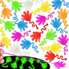 Armaytoy 20Pack Glow in Dark Glitter Sticky Hands Party Favors for Kids Goodie Bag Stuffers Pinata Fillers Klassev?relset Karneval Pr?mier F?dsel