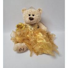 KINNEX COLLECTIONS SINCE 1997 20"""" Quince Anos Quinceanera Last Doll Teddy Bear with Dress (Centerpiece) ~ ARC16832-6R (Gold)