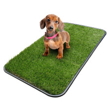 Ottomanson Artificial Grass Puppy Potty Training Pad with Tray 15"""" x 30"""" Reusable Pee Pad for Small Pets and Dogs