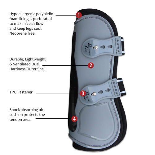 Professional's Choice Pro Performance Springstiefel | Vorderes Paar | Anthrazit | Universalgr      e 1