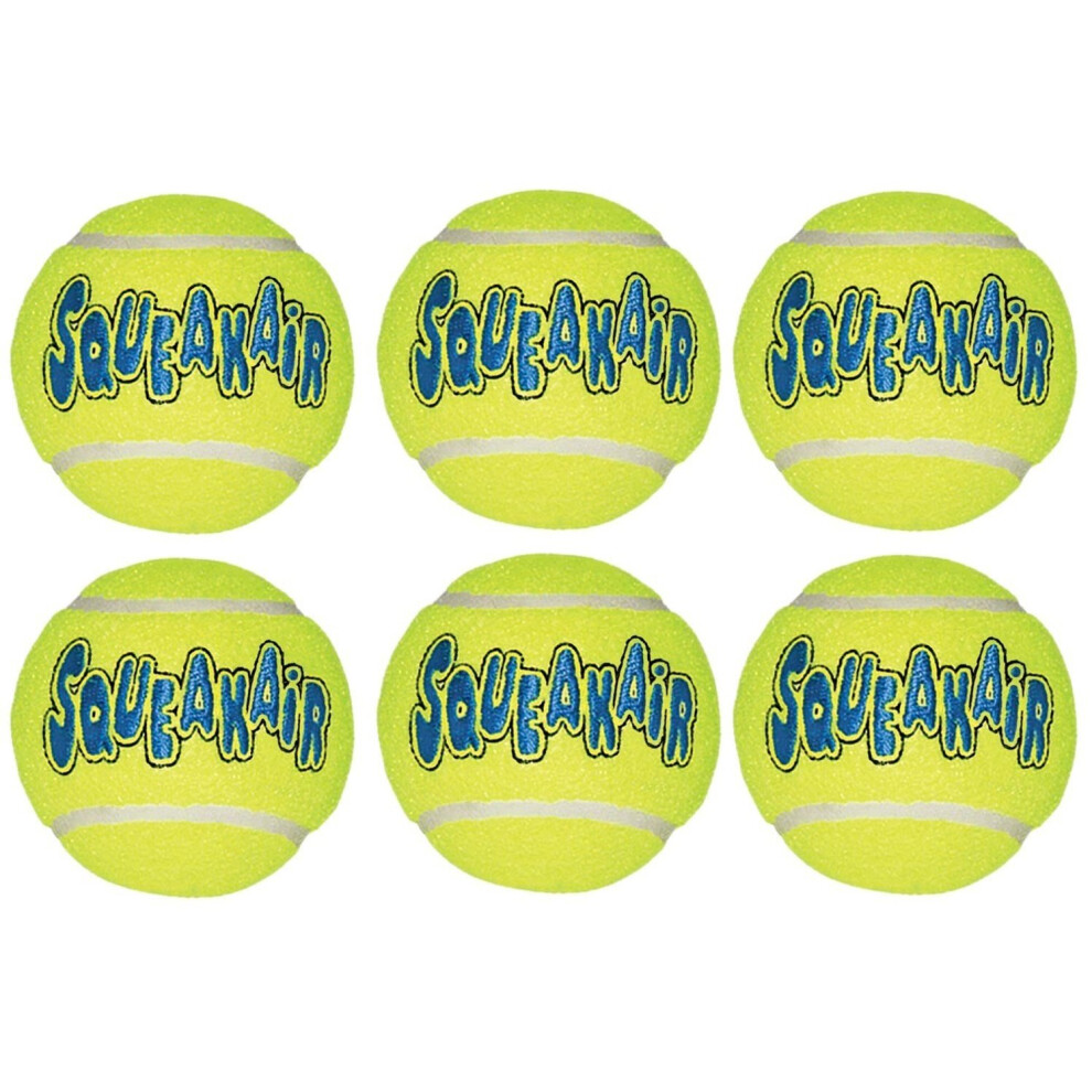 Kong Air Dog Squeak Air Tennis Ball Dog Toy Large Yellow 6 Count