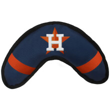 Pets First MLB Houston Astros Boomerang Tough Nylon -lelu koirille ja kissoille, jossa on sisempi vinkuja.
